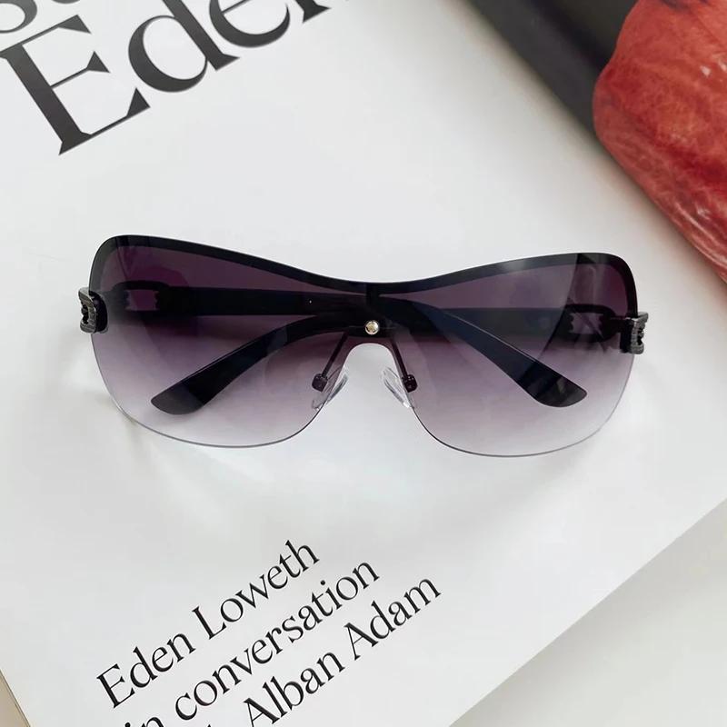 

Женские роскошные солнцезащитные очки, винтажные солнцезащитные очки в градиентном стиле, мужские очки-пилоты без оправы, очки унисекс для пикантных девушек