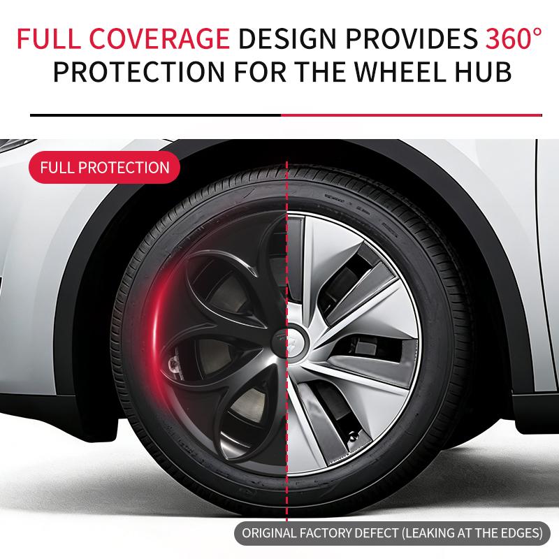4PCS 19 Inch Wheel Cover for Tesla Model Y 2020-2024 Automobile Hubcap Replacement Petal Style Wheels Cover Full Rim Caps