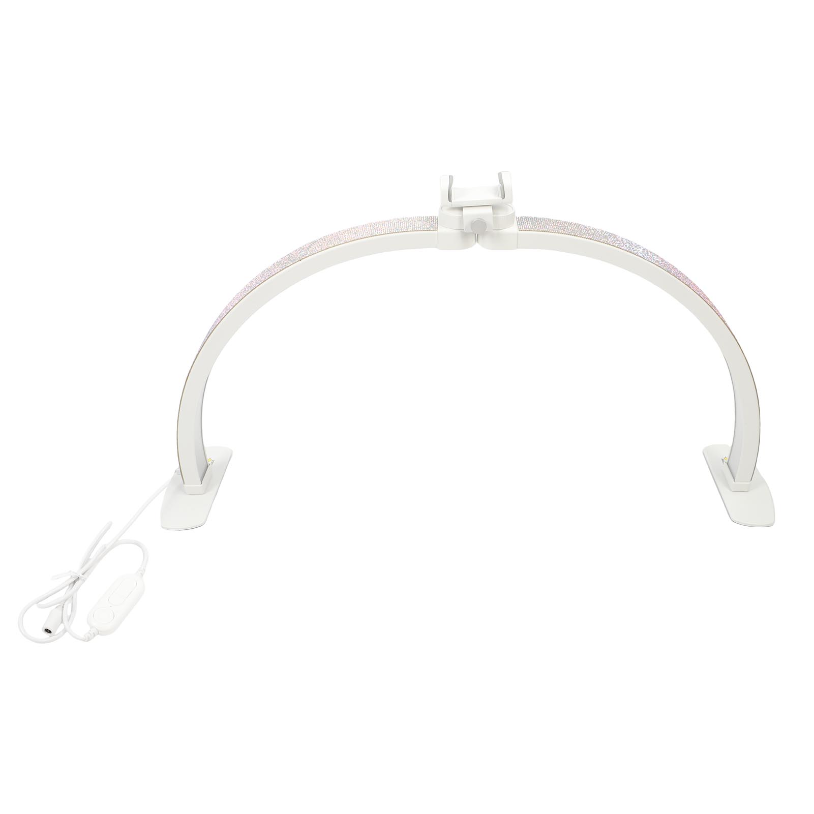 

Half Moon Nail Desk Light Foldable 3 Lighting Modes 10 Brightness Levels Built in Phone Stand LED Nail Tech Arch Light