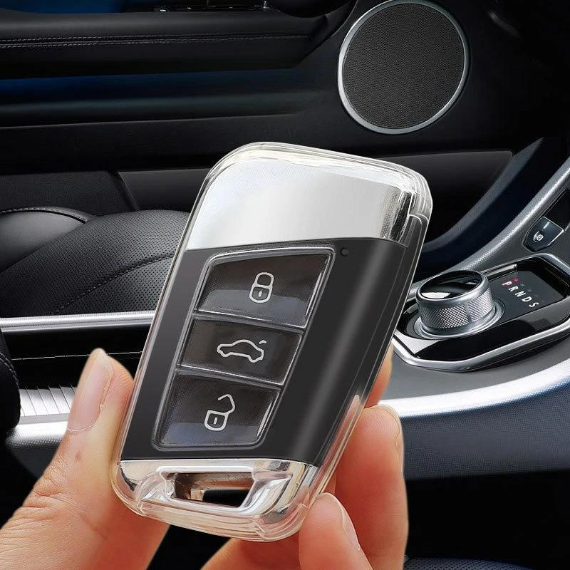 Soft TPU Car Key Case Accessories for VW PASSAT B8 for Volkswagen for Skoda Kodiaq Superb A7 Transparent Remote Cover Protector