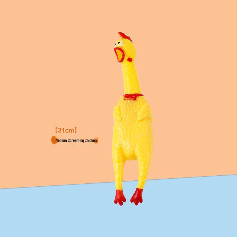 Bite-Resistant Plush Squeaky Chicken Toy for Teething Puppies and Small Dogs