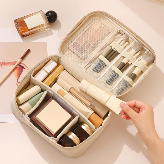 Reise-Kulturtasche für Damen Groß Wasserdicht Oxford-Gewebe Kosmetik-Organizer-Tasche mit Griff