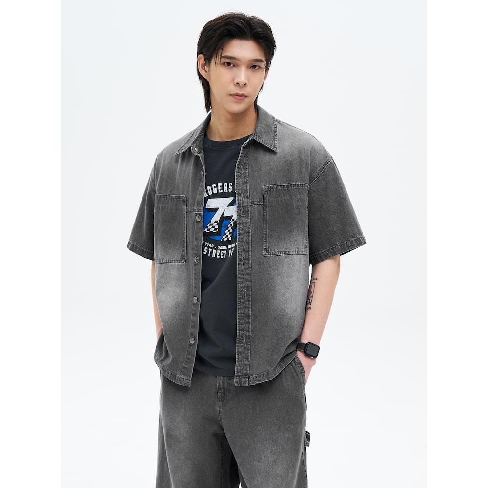 8SECONDS Lightweight Domingo Washed Short Sleeve Shirt Ash