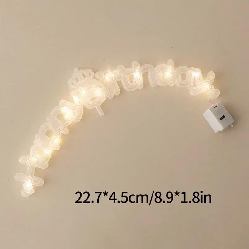 

Ins Style С Днем Рождения Торт Топпер Светодиодный Ночник Торт Топперы День Святого Валентина Свадьба День Рождения Вечеринка Торт Флаг Украшения