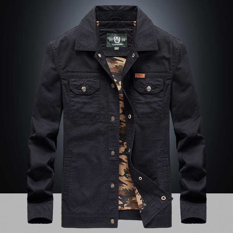 

Пиджак с лацканами, мужской, весенний, новый, деловой, повседневный, инструментальный, большого размера, воротник-стойка, куртка для среднего возраста XXXXL чёрный