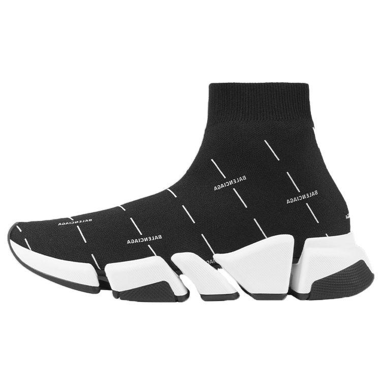 Balenciaga Speed 2.0 Black White Logo Women's 645420W2DBT1090