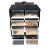 Pet Reptiles Acrylic Feeding Box Terrarium 4 Layers Breeding Tank Insect Lizards House Drawer with Hygrometer Heating Pad Cage