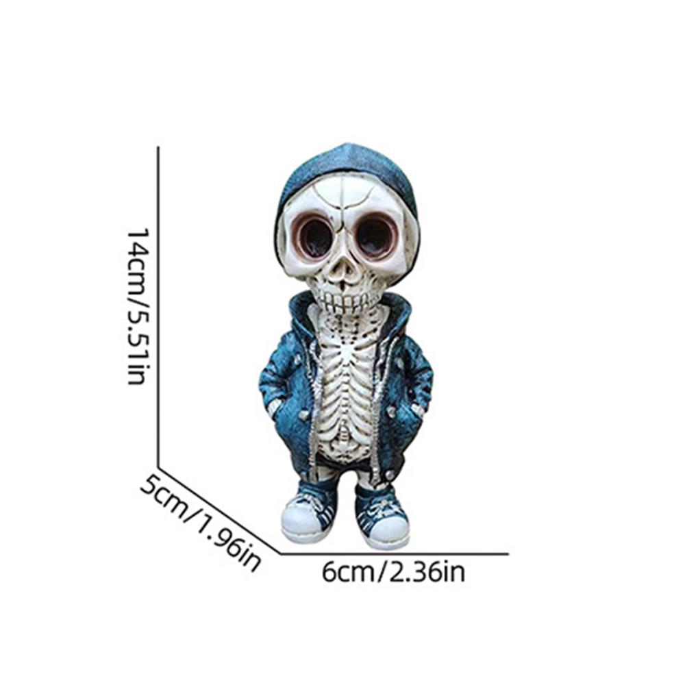 

Halloween Skeleton Doll Resin Ornament Alien Hoodie Ghost Festival Party Desktop Courtyard Decorationv зелёный