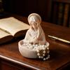 Yousheng Virgin Mary Jewelry Holder for Rosary Necklace Rings 5" Blessed Catholic Resin Statue Religious Keepsake for Christian Home Decor