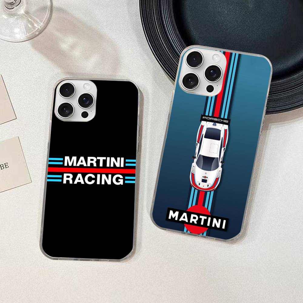 M-Martini Racing Horizontale Streifen Handyhülle Für IPhone 17 16 15 14 13 12 11 Plus Pro Max Satin Bunt Glänzende Hülle