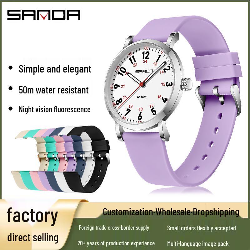 Sanda Unisex Luminous Waterproof Quartz Nurse Watch