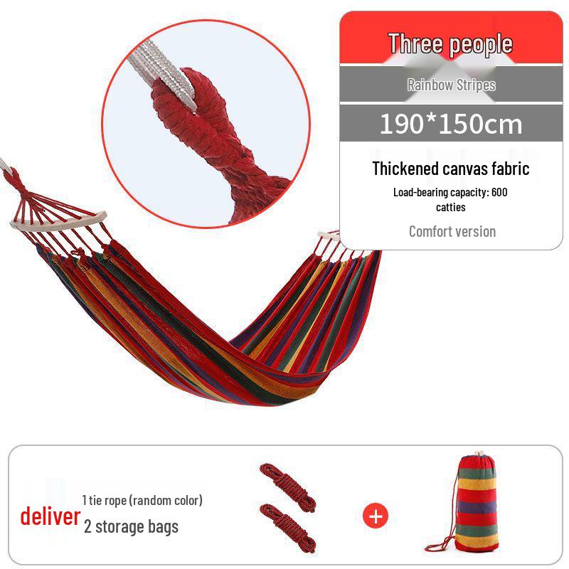 Thickened Anti-Rollover Hammock Swing Chair for Outdoor/Indoor Use - Single/Double, Child/Adult