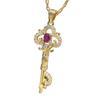 Gerichtsstil Leichter Luxus, High-End Retro Diamantbesetzter Rubin Schlüssel, Schlüsselbein Halskette, Damen Mode Anhänger, Exquisites Temperament