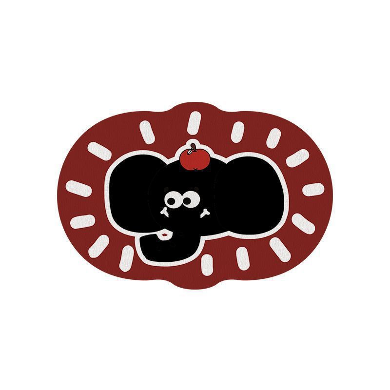 Cartoon Happy Small Elephant Diatom Mud Carpet Porch Mat Home Bathroom Quick Drying Water Absorption and Dirty Door Non-slip Mat