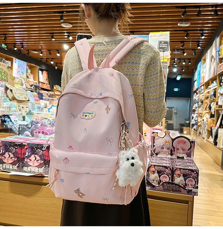 Sweet Girl Double Shoulder Backpack for Students - Cute, Large Capacity, Niche Design