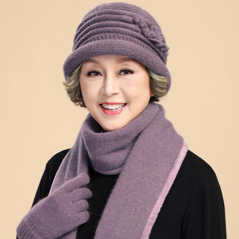 Winter new fashion warm adult hat outdoor cold simple rabbit hair blend knitted hat elegant women's hat