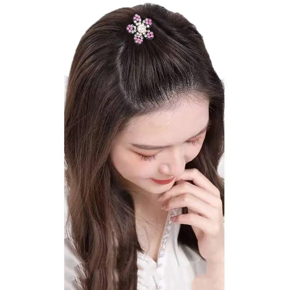 Pearl Hair Base Rhinestone Invisible Volume Hair Clip Elegant Fluffy Sponge Clip  Daily