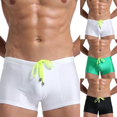 Men's Flat Swim Trunks Fashion Lace-Up Beach Breathable Quick-Drying Trunks