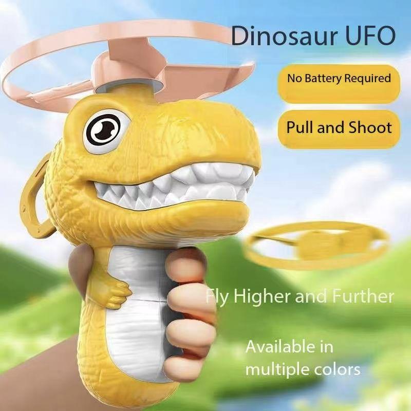 Non-Toxic Childrens Dinosaur Bamboo Dragonfly Toy Hand Pulled Flying Disc Frisbee Spinning Flying Parent Child Outdoor Interaction Toy