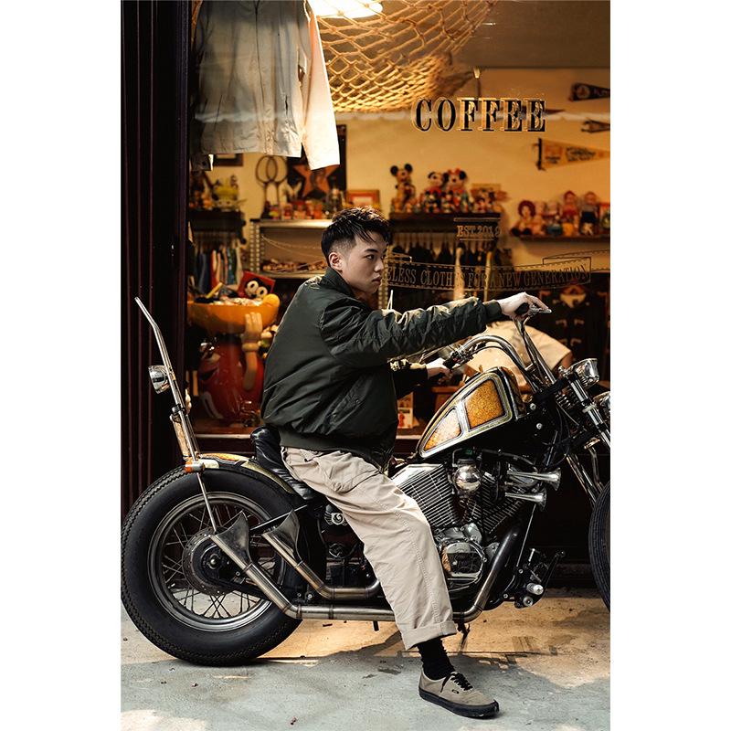 Normanlong MA1 Militär-Pilotenjacke: Herren Klassische Verdickte Herbst-Winter Air Force Baseball Oberbekleidung