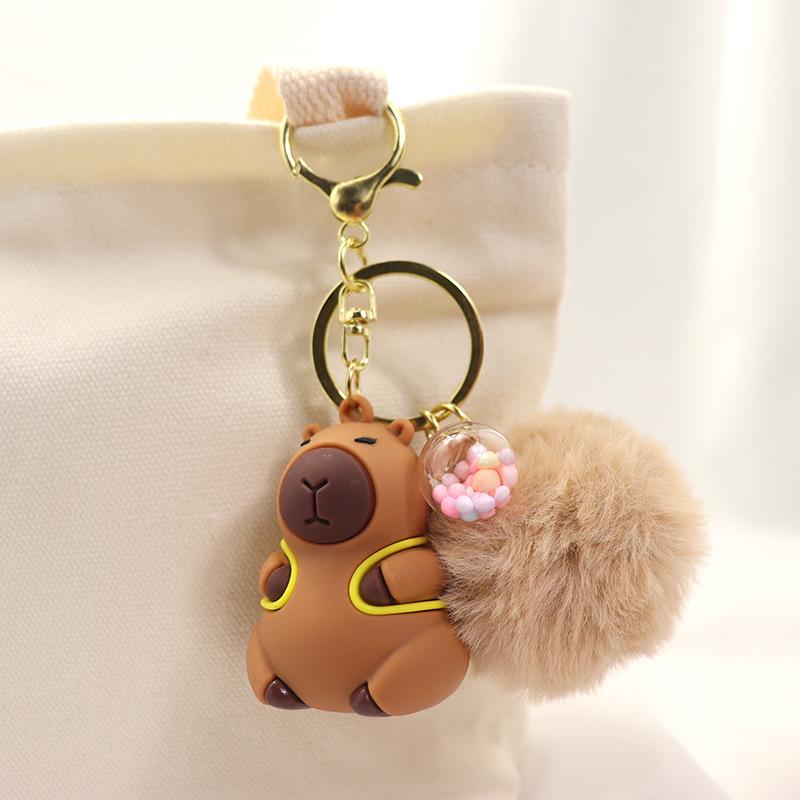 Chaveiro Pingente de Pelúcia Capivara - Fofo Ornamento de Casal, Prêmio de Máquina de Garra, Pequeno Presente