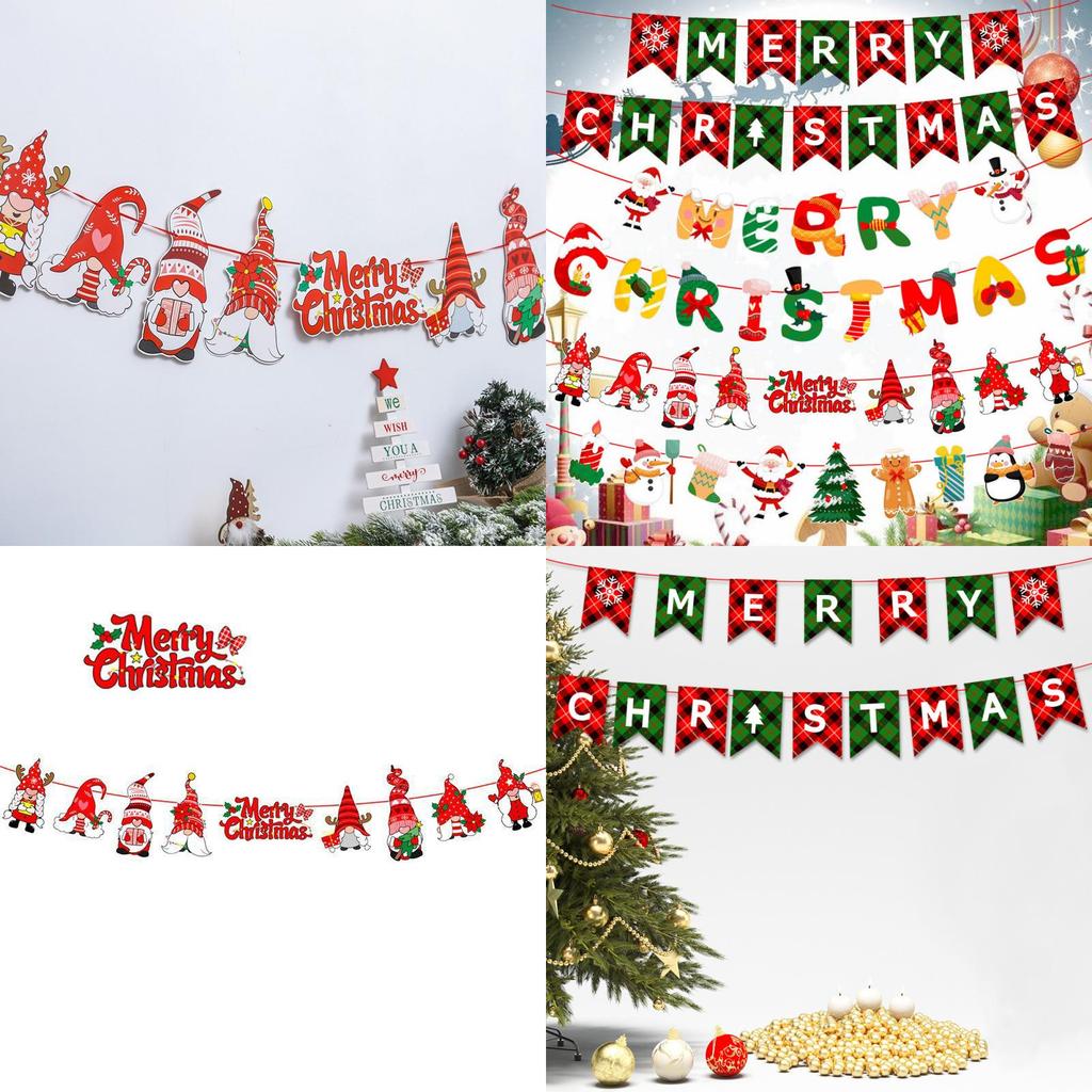 Vibrant Christmas Party Banner With Santa Claus And Elk Designs For Joyful Holiday Decor