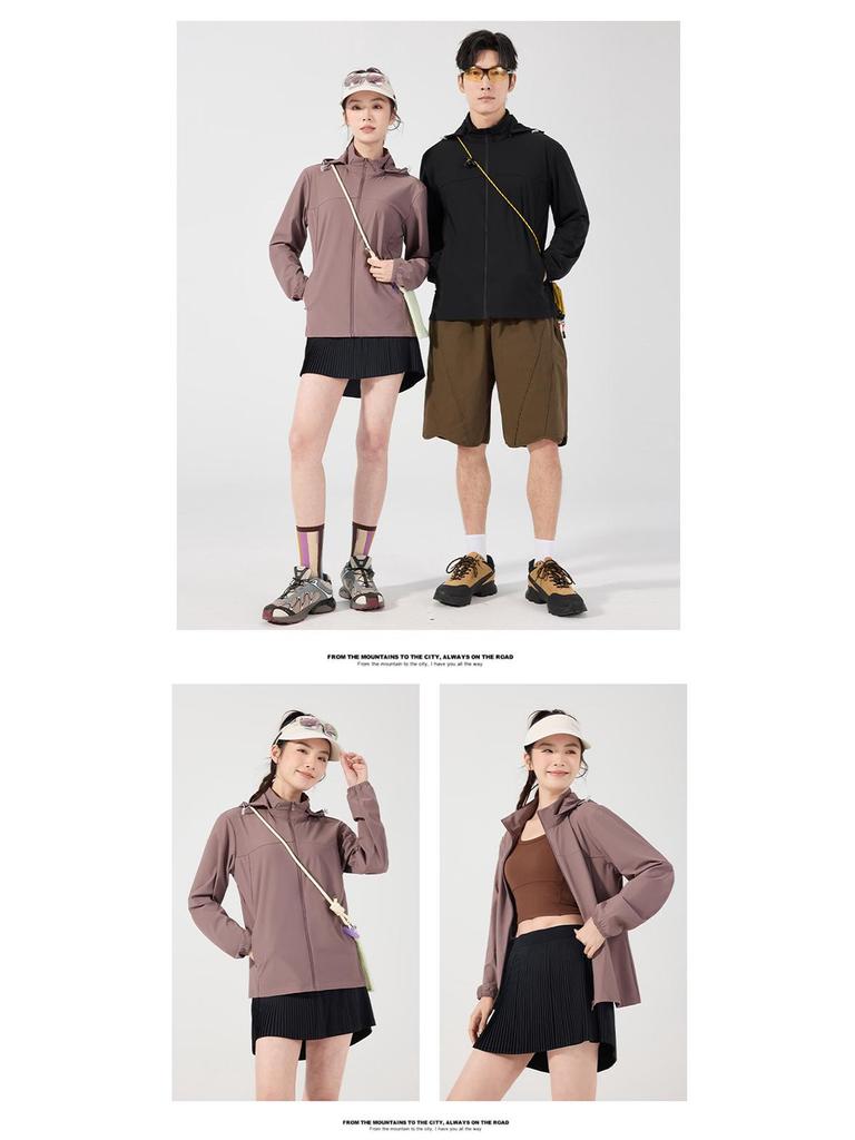 UPF50+ Sun Protection Color Block Hooded Jacket, Ice Silk, Custom Logo Option