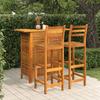 Vidaxl 3-Cz. Garden Bar Furniture Set, Solid Acacia Wood