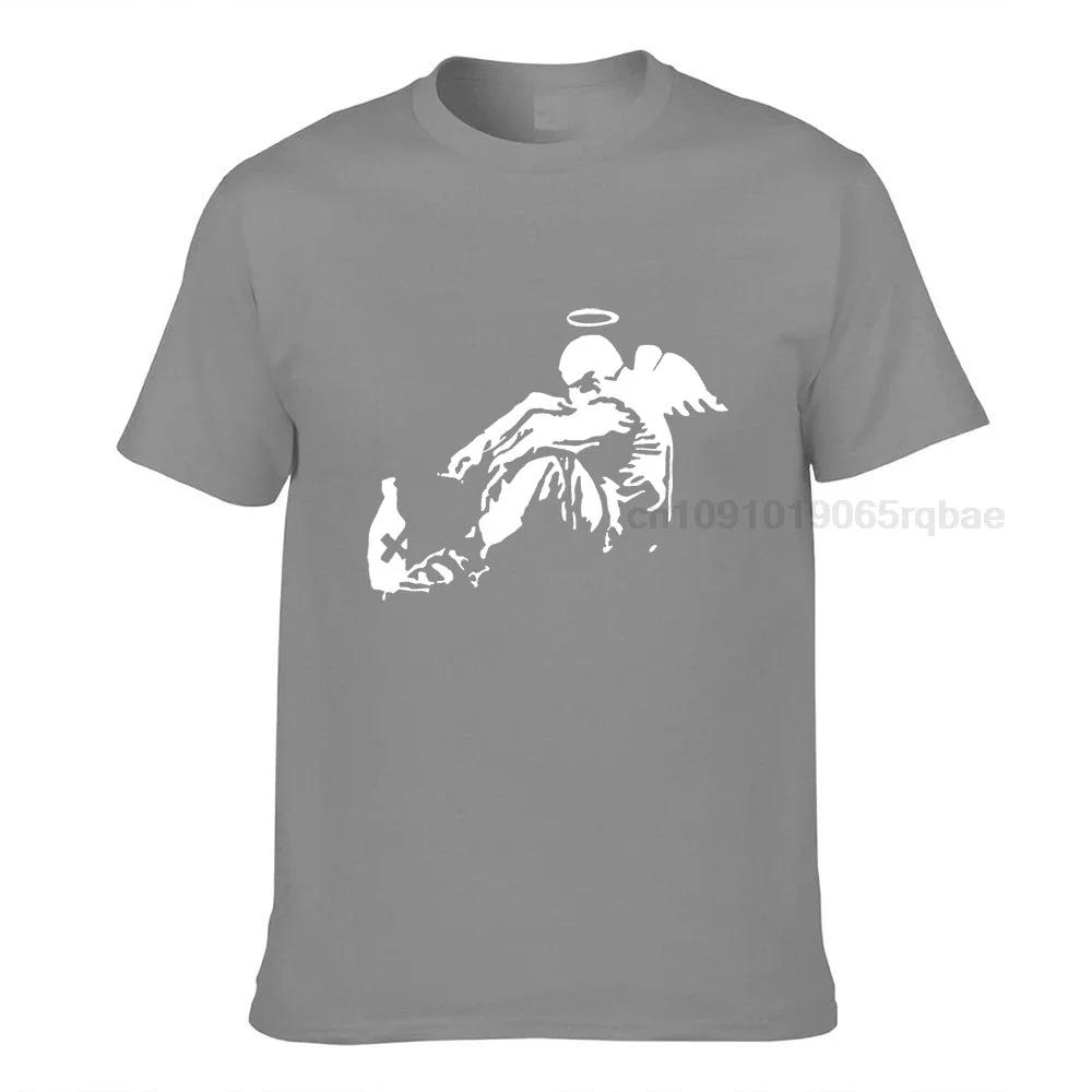 Banksy Fallen Angel T Shirt Unisex Cotton Oversized T Shirts Street Graffiti Popular Tee Graphic Tshirts Emo Unisex