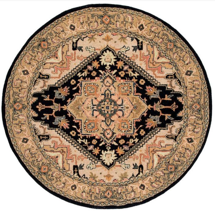 Tappeto Circolare Stile Etnico Tappeto Antiscivolo Stile Bohemien Retrò Tappetino Decorazione Casa Caldo per l'Inverno Soggiorno Camera da Letto