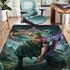 Roronoa Zoro Pattern Rug, Indoor/Outdoor Mat, for Picnic, Gameroom, Bedroom, Office, Living Room, Home Decor Carpet, Birthday Gift