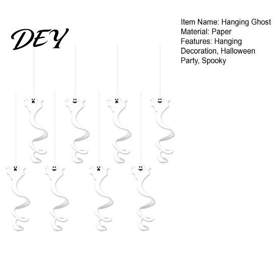 Realistic Paper Ghost Decor for Party 8 Pcs Halloween Hanging Swirl Decoration, Spooky White Ceiling Ornaments Home Swirls Streamers Office