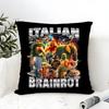Pillow Case Cotton Linen Fabric Square Zipper Pillowcase Home Decorative Living Room I-Italian Brainrot Creative Animal Meme 4
