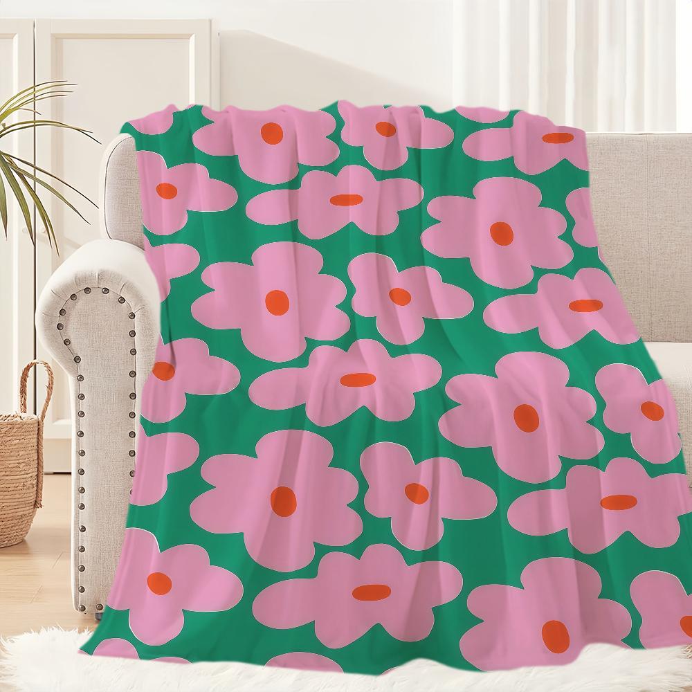 Cute F-Flower C-Cartoon Blanket For Soft Throw Blanket for Picnic Bed Sofa Home Bedroom Cozy Warm Comfortable