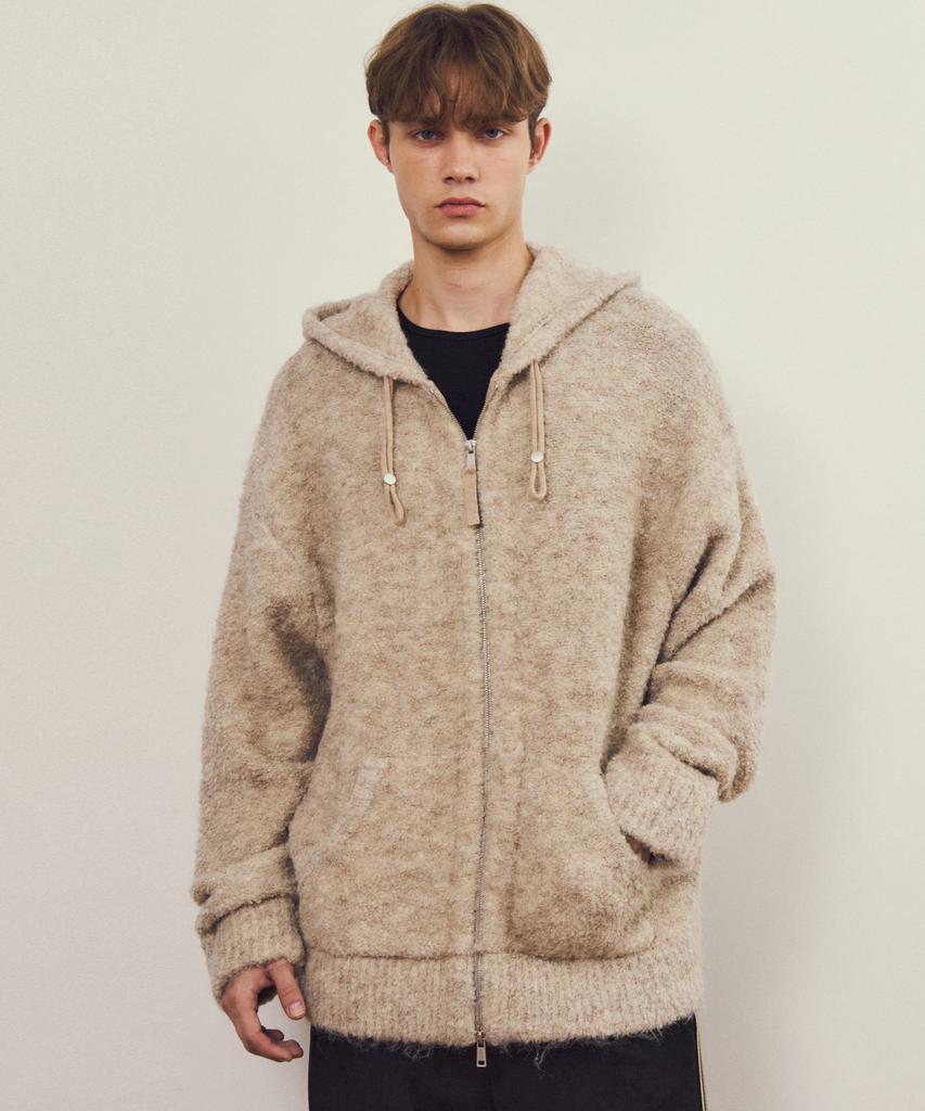 Wednesday Oasis Always Boucle Mix Wool Knit Zip-Up Hoodie 3 Colors