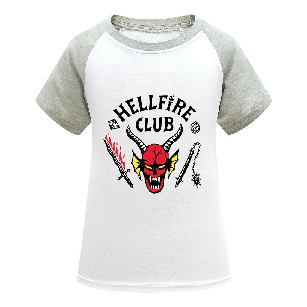 Kids Stranger Things Hellfire Printed Casual Cotton T-Shirt