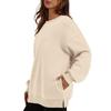 TIFICY Pullover e maniche lunghe con scollo a manica lunga primavera autunno stampa tinta unita moda casual da donna