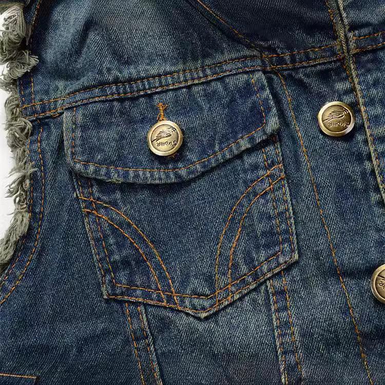 Trendy Plus Size Korean Style Men's Ripped Denim Vest