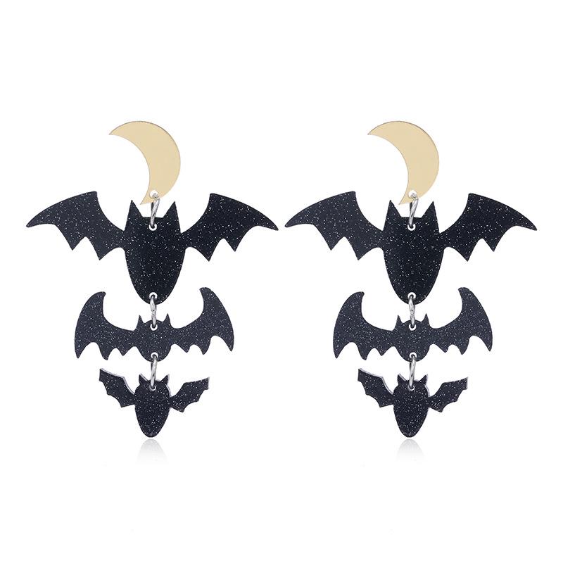 European & American Halloween Pumpkin Bat Ice Cream Stud Earrings