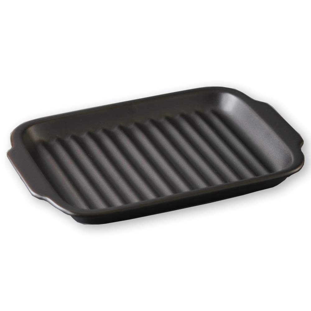 Colorful Living Grill Fish Grill Made in Banko 17 x 24 x and Direct Heat Cooking Tray Plate, Grill, Tray, Japan, Ware, 2.8cm High, Oven, Microwave,