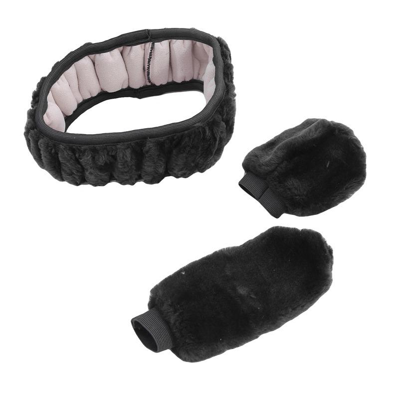 Soft Wool Steering Car Wheel Handbrake Accessory Winter Warm Automotive Interior Cover