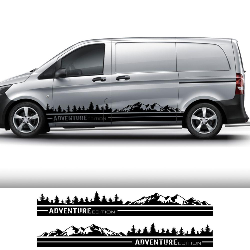 2Pcs Car Stickers For Mercedes Benz Vito V Class Viano W638 W639 W447 Marco Polo EQV Camper Van Vinyl Decals Tuning Accessories