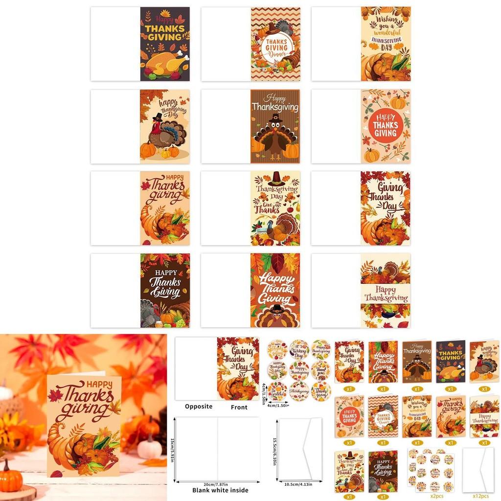 Holiday Paper Card Pack Featuring Turkey Theme For Thanksgiving Party Invitations And Event Decor