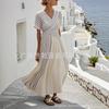 1116 verão novo moda europeia e americana casual design vestido listrado temperamento estilo elegante mulher