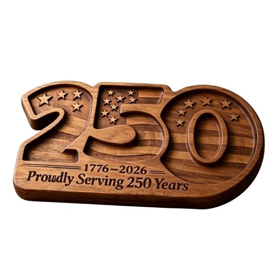 

250th Anniversary Snack Platter – Wooden Serving Tray with 2026