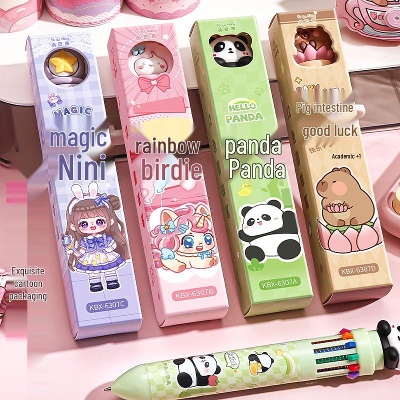 Twelve-Color Pressable Multicolor Ballpoint Pen for Students