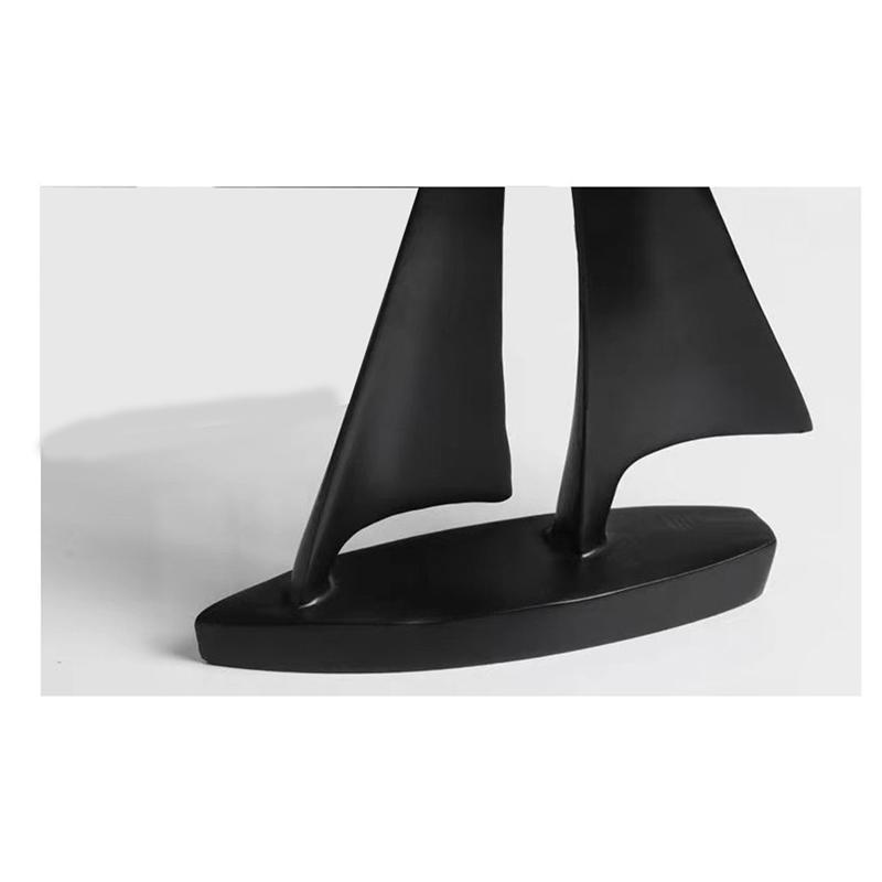 M-Modern-Abstract Resin Sailboat Model Ornament Modern Sailing Ship Nautical Sculpture Bedroom Desktop Bookshelf Decor