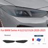 Fit For BMW 4 Series G22 G23 G26 -2025 Transparent Smoked Black TPU Headlight Film UV Scratch Resistant Pre Cut Protective V