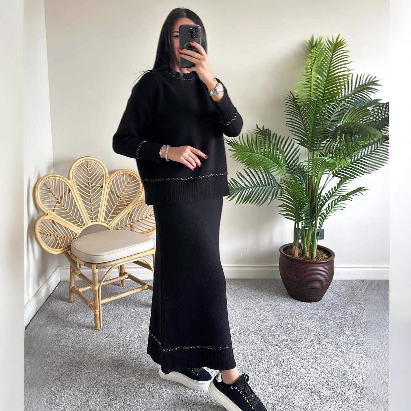 2025 Autumn European & American Women s Trendy Casual Long Sleeve Sweater L чёрный