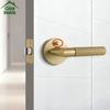 Modern Entry Door Lock Handle Set Zinc Alloy Room Interior Knurled Door Lock Levers Matte Black Bedroom Door Handle